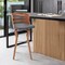 Armen Living Verne 30" Swivel Gray Faux Leather and Walnut Wood Bar Stool LCVRBAWAGR30 - alternate 4